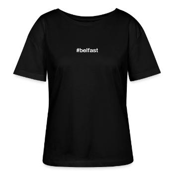 BELFAST Hashtag - Stanley/Stella SERENA Relaxed Women’s Organic Round Neck T-shirt - black - Front - Anna (173cm)