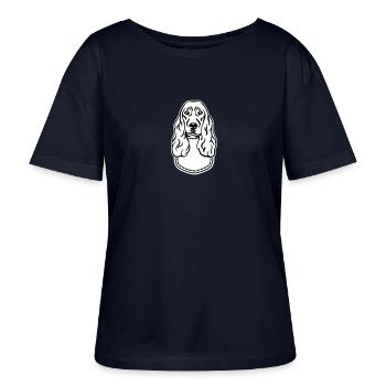 Cocker Spaniel - T-shirt bio à col rond SERENA Stanley/Stella Femme - marine - Devant - Anna (173cm)