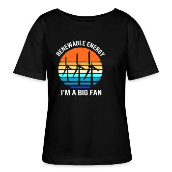 Solar Photovoltaik Solarzelle Erneuerbare Energien - Stanley/Stella Relaxed Rundhals Frauen Bio-T-Shirt SERENA - Schwarz - Vorne - Anna (173cm)