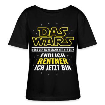 Rente Das wars - Endlich Rentner ich jetzt bin - Stanley/Stella Relaxed Rundhals Frauen Bio-T-Shirt SERENA - Schwarz - Vorne - Anna (173cm)