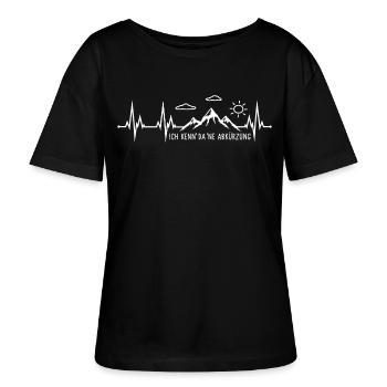 Ich kenn da ne Abkürzung - Stanley/Stella Relaxed Rundhals Frauen Bio-T-Shirt SERENA - Schwarz - Vorne - Anna (173cm)