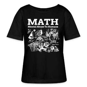 Math Mental Abuse to Humans - Stanley/Stella SERENA Relaxed Women’s Organic Round Neck T-shirt - black - Front - Anna (173cm)
