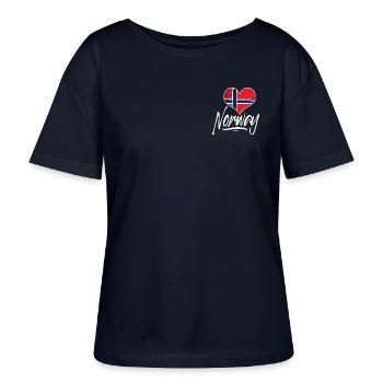 Norvège - T-shirt bio à col rond SERENA Stanley/Stella Femme - marine - Devant - Anna (173cm)