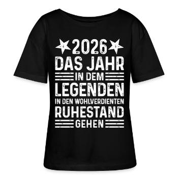 2026 Jahr Legende wohlverdienter Ruhestand Rentner - Stanley/Stella Relaxed Rundhals Frauen Bio-T-Shirt SERENA - Schwarz - Vorne - Anna (173cm)