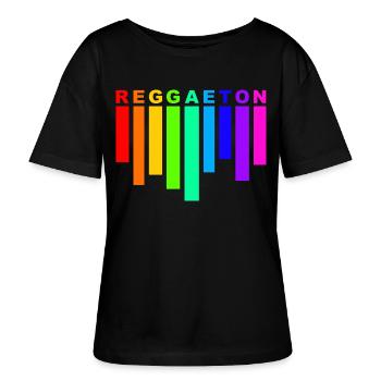 reggaeton rainbow - Stanley/Stella Relaxed Rundhals Frauen Bio-T-Shirt SERENA - Schwarz - Vorne - Anna (173cm)