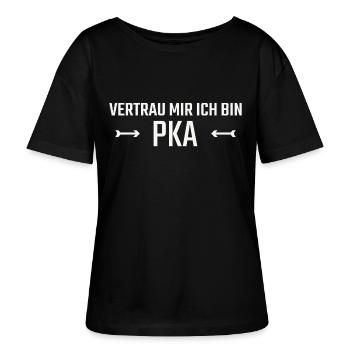 PKA Vetrau mir - Stanley/Stella Relaxed Rundhals Frauen Bio-T-Shirt SERENA - Schwarz - Vorne - Anna (173cm)