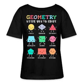 La géométrie vous maintient en forme – Motif d’école amusant - T-shirt bio à col rond SERENA Stanley/Stella Femme - noir - Devant - Anna (173cm)