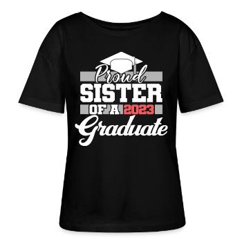 Stolt søster til en gradueringsgave i 2023 - Stanley/Stella Relaxed SERENA økologisk T-shirt til damer med rund hals - sort - Foran - Anna (173cm)