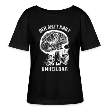 Der Arzt sagt es ist unheilbar - Skorpion - Stanley/Stella Relaxed Rundhals Frauen Bio-T-Shirt SERENA - Schwarz - Vorne - Anna (173cm)