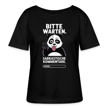 Sarkastischer Panda - Stanley/Stella Relaxed Rundhals Frauen Bio-T-Shirt SERENA - Schwarz - Vorne - Anna (173cm)