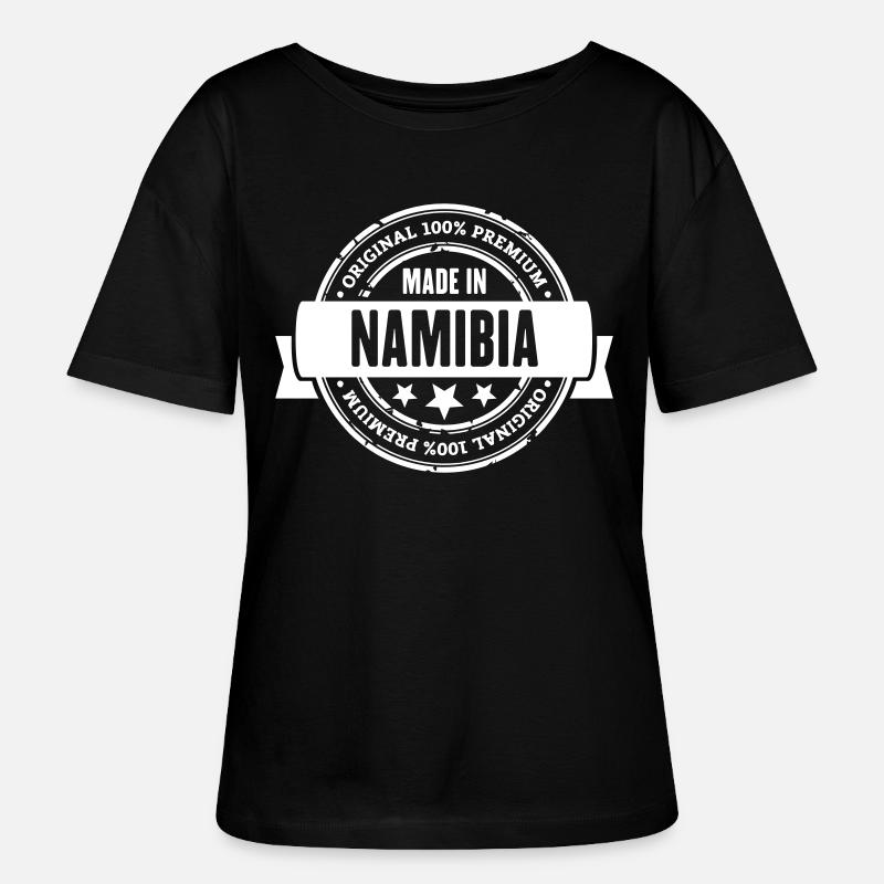Made in Namibia - Stanley/Stella Relaxed Rundhals Frauen Bio-T-Shirt SERENA - Schwarz