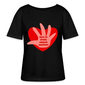 Botschaft zum Valentinstag - Stanley/Stella Relaxed Rundhals Frauen Bio-T-Shirt SERENA - Schwarz - Vorne - Anna (173cm)