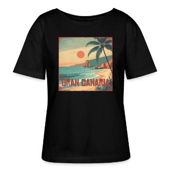 Gran Canaria - Stanley/Stella Relaxed Rundhals Frauen Bio-T-Shirt SERENA - Schwarz - Vorne - Anna (173cm)