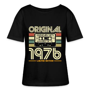 Originalkassette von 1976 - Stanley/Stella Relaxed Rundhals Frauen Bio-T-Shirt SERENA - Schwarz - Vorne - Anna (173cm)