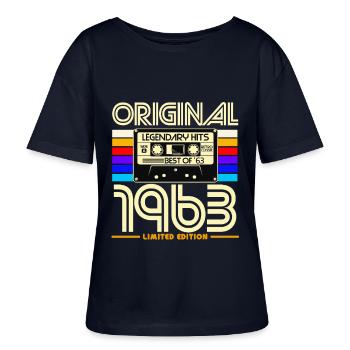 Originale Retro-Kassettenkassette von 1963, limitierte Ausgabe - Stanley/Stella Relaxed Rundhals Frauen Bio-T-Shirt SERENA - Navy - Vorne - Anna (173cm)
