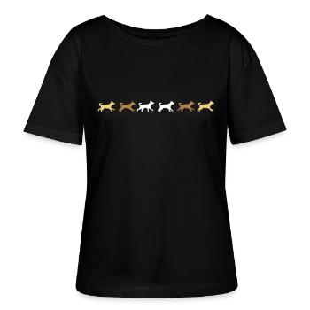 Hund geht - Stanley/Stella Relaxed Rundhals Frauen Bio-T-Shirt SERENA - Schwarz - Vorne - Anna (173cm)