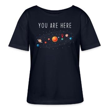 solar system - Stanley/Stella SERENA Relaxed Women’s Organic Round Neck T-shirt - navy - Front - Anna (173cm)