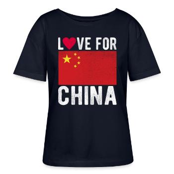 China Souvenir - Stanley/Stella SERENA Relaxed Women’s Organic Round Neck T-shirt - navy - Front - Anna (173cm)