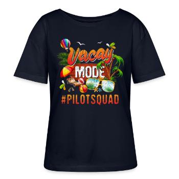 Groupe de vacances pilote #Pilotsquad - T-shirt bio à col rond SERENA Stanley/Stella Femme - marine - Devant - Anna (173cm)