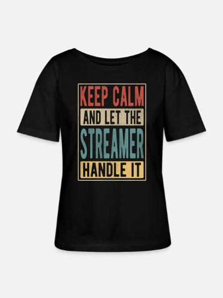 Streamer Retro Geschenk - Stanley/Stella Relaxed Rundhals Frauen Bio-T-Shirt SERENA - Schwarz