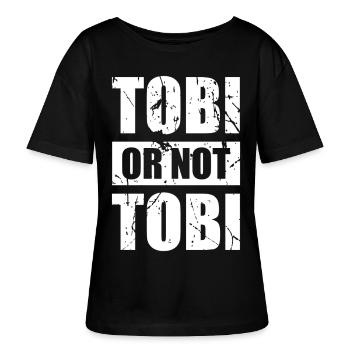 Tobi or not Tobi - Original Retro Design - Stanley/Stella Relaxed Rundhals Frauen Bio-T-Shirt SERENA - Schwarz - Vorne - Anna (173cm)