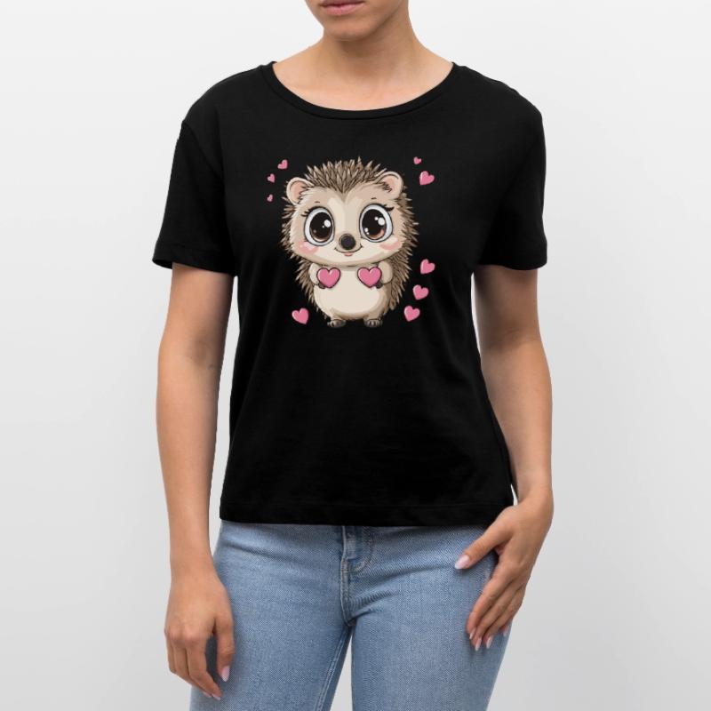 Hérisson avec des cœurs T-shirt bio à col rond SERENA Stanley/Stella Femme