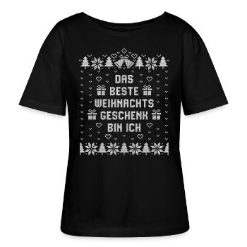 Weihnachten - Das beste Weihnachtsgeschenk bin ich - Stanley/Stella Relaxed Rundhals Frauen Bio-T-Shirt SERENA - Schwarz - Vorne - Anna (173cm)