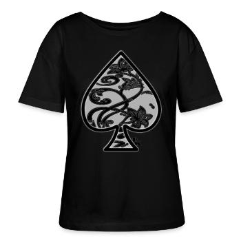 Ace of Spades by dk - Stanley/Stella SERENA Relaxed Women’s Organic Round Neck T-shirt - black - Front - Anna (173cm)