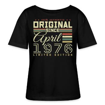 April 1976 Geburtstag April 1976 April 1976 - Stanley/Stella Relaxed Rundhals Frauen Bio-T-Shirt SERENA - Schwarz - Vorne - Anna (173cm)