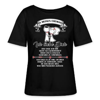 Ich liebe dich - Ehemann - Stanley/Stella Relaxed Rundhals Frauen Bio-T-Shirt SERENA - Schwarz - Vorne - Anna (173cm)