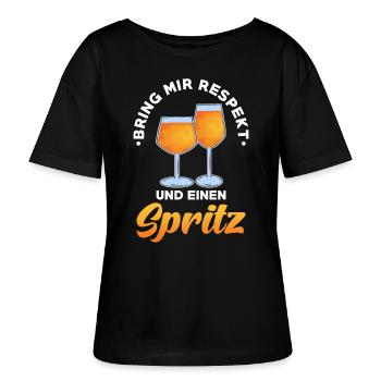 Spritz Cocktail - Stanley/Stella Relaxed Rundhals Frauen Bio-T-Shirt SERENA - Schwarz - Vorne - Anna (173cm)