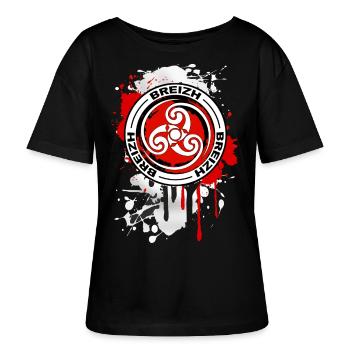 bretagne - breizh triskel 17 - T-shirt bio à col rond SERENA Stanley/Stella Femme - noir - Devant - Anna (173cm)