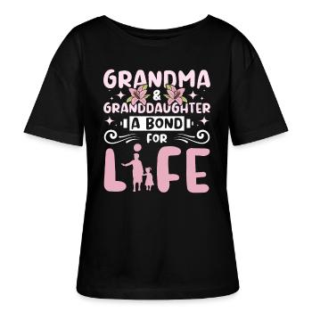 Grandma and granddaughter a bond for life - Stanley/Stella SERENA Relaxed Women’s Organic Round Neck T-shirt - black - Front - Anna (173cm)