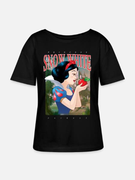 Schneewittchen Profilansicht Mit Rotem Apfel - Stanley/Stella Relaxed Rundhals Frauen Bio-T-Shirt SERENA - Schwarz