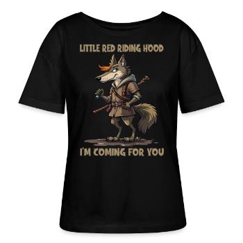 Roodkapje - Ik kom je halen - Stanley/Stella Relaxed vrouwen bio-T-shirt met ronde hals SERENA - zwart - Voor - Anna (173cm)