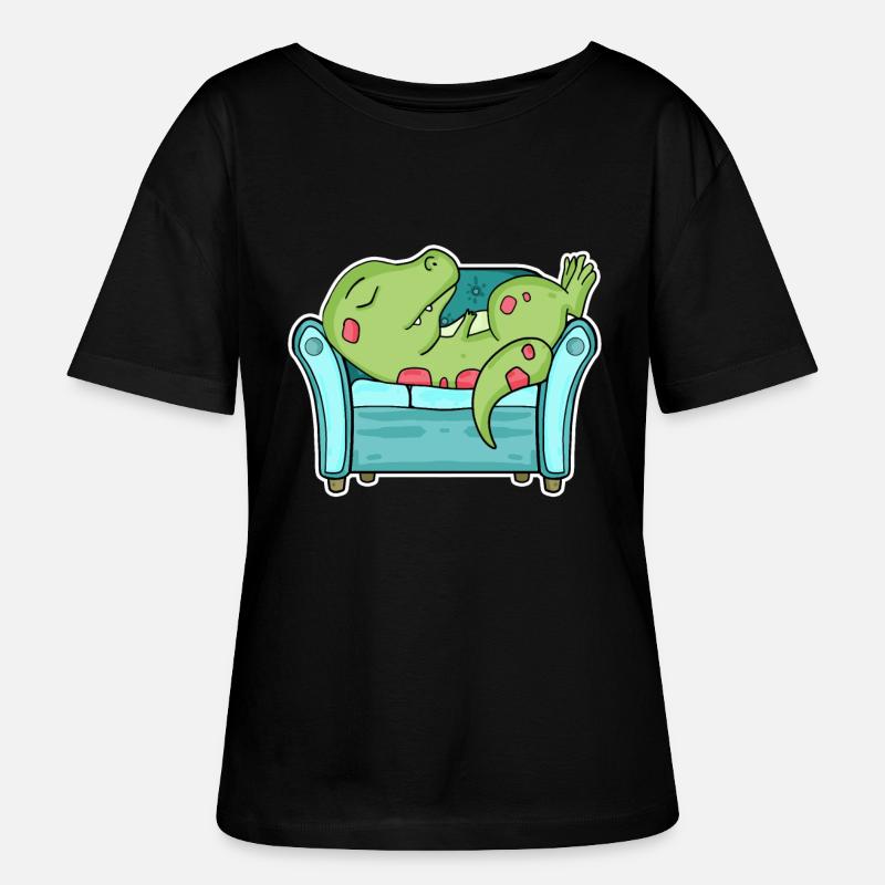 Dinosaur seng Sov træt - Stanley/Stella Relaxed SERENA økologisk T-shirt til damer med rund hals - sort