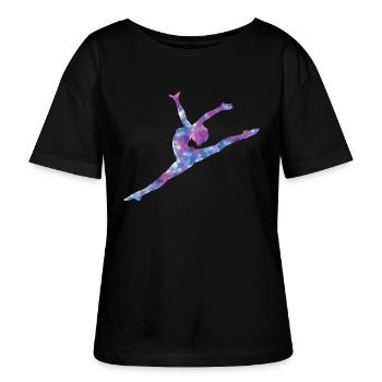 Turnen - Stanley/Stella Relaxed Rundhals Frauen Bio-T-Shirt SERENA - Schwarz - Vorne - Anna (173cm)