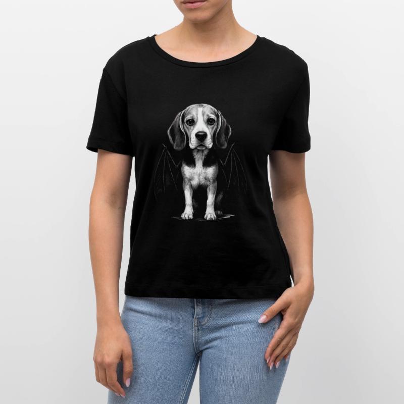 Beagle Stanley/Stella Relaxed Rundhals Frauen Bio-T-Shirt SERENA