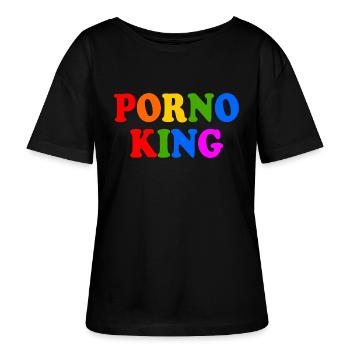 Porno king - Stanley/Stella Relaxed Rundhals Frauen Bio-T-Shirt SERENA - Schwarz - Vorne - Anna (173cm)