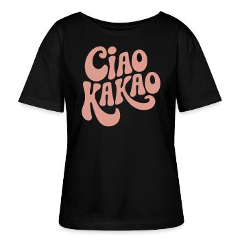 Ciao Kakao - Stanley/Stella Relaxed Rundhals Frauen Bio-T-Shirt SERENA - Schwarz - Vorne - Anna (173cm)