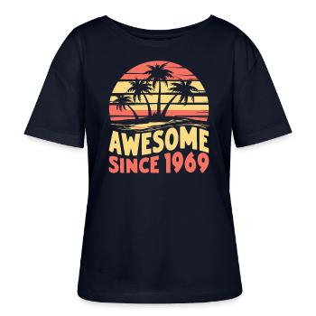 Awesome Since 1969 Birthday - Stanley/Stella SERENA Relaxed Women’s Organic Round Neck T-shirt - navy - Front - Anna (173cm)