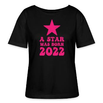 Ein Stern Wurde 2022 Geboren Geburtstag - Stanley/Stella Relaxed Rundhals Frauen Bio-T-Shirt SERENA - Schwarz - Vorne - Anna (173cm)