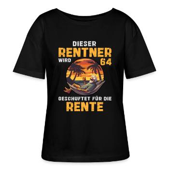 Lustig Rentner 64 Geburtstag Senioren Rente Beruf - Stanley/Stella Relaxed Rundhals Frauen Bio-T-Shirt SERENA - Schwarz - Vorne - Anna (173cm)