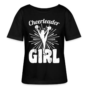 Cheerleader Girl - Stanley/Stella Relaxed Rundhals Frauen Bio-T-Shirt SERENA - Schwarz - Vorne - Anna (173cm)