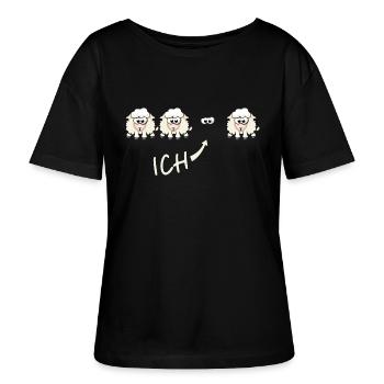 Das schwarze Schaf der Familie - Stanley/Stella Relaxed Rundhals Frauen Bio-T-Shirt SERENA - Schwarz - Vorne - Anna (173cm)