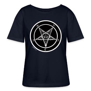 Sigil of Baphomet Satan - Stanley/Stella SERENA Relaxed Women’s Organic Round Neck T-shirt - navy - Front - Anna (173cm)