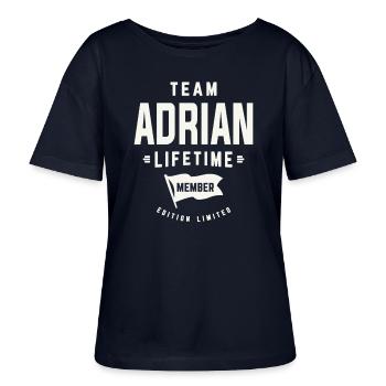 Team Adrian Lebenslanges Mitglied Lustiger Name Adrian - Stanley/Stella Relaxed Rundhals Frauen Bio-T-Shirt SERENA - Navy - Vorne - Anna (173cm)