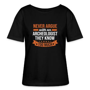 Archéologie - T-shirt bio à col rond SERENA Stanley/Stella Femme - noir - Devant - Anna (173cm)
