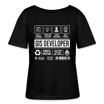 GIS Kartografie Kartograf Geografie Geography - Stanley/Stella Relaxed Rundhals Frauen Bio-T-Shirt SERENA - Schwarz - Vorne - Anna (173cm)