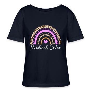 Medical Coder - Stanley/Stella SERENA Relaxed Women’s Organic Round Neck T-shirt - navy - Front - Anna (173cm)